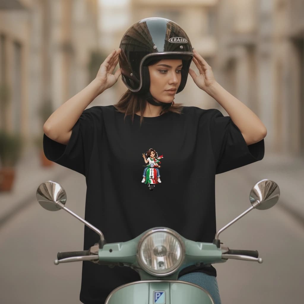 تیشرت زنانه باکسی طرح وسپاگرل سایز فری (پنبه ضمانتی) در 7 رنگ — تصویر ۴