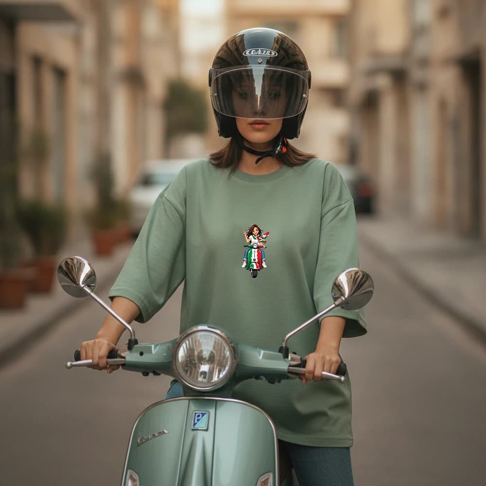 تیشرت زنانه باکسی طرح وسپاگرل سایز فری (پنبه ضمانتی) در 7 رنگ — تصویر ۷