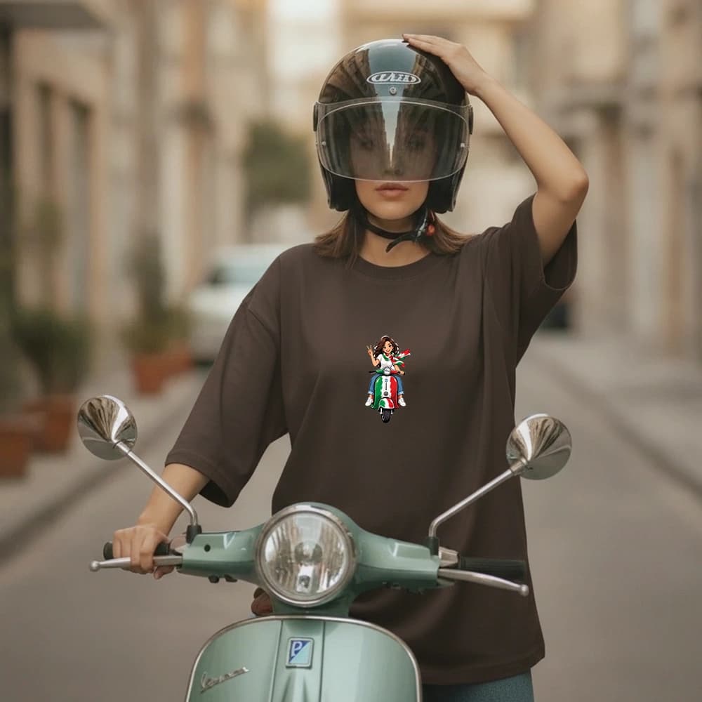 تیشرت زنانه باکسی طرح وسپاگرل سایز فری (پنبه ضمانتی) در 7 رنگ — تصویر ۸