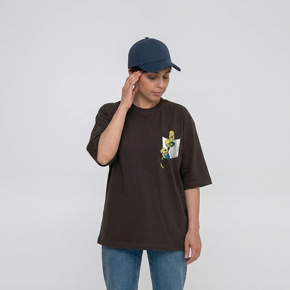 تیشرت زنانه باکسی طرح مینیون سایز فری (پنبه ضمانتی) در 7 رنگ — تصویر ۸