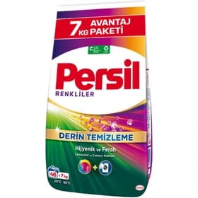 پودر ماشین لباسشویی پرسیل مخصوص لباس های رنگی Persil RENKLİLER DERİN TEMİZLEME وزن 7 کیلو گرم