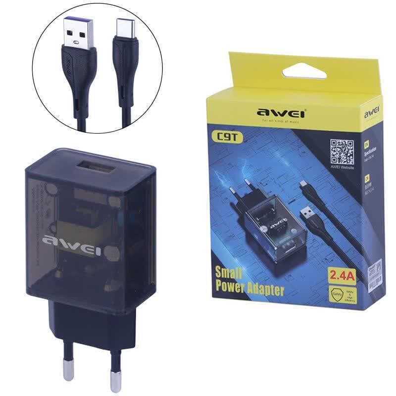 شارژر دیواری 12 وات اوی C9T 2.4A + کابل تایپ سی — تصویر ۶