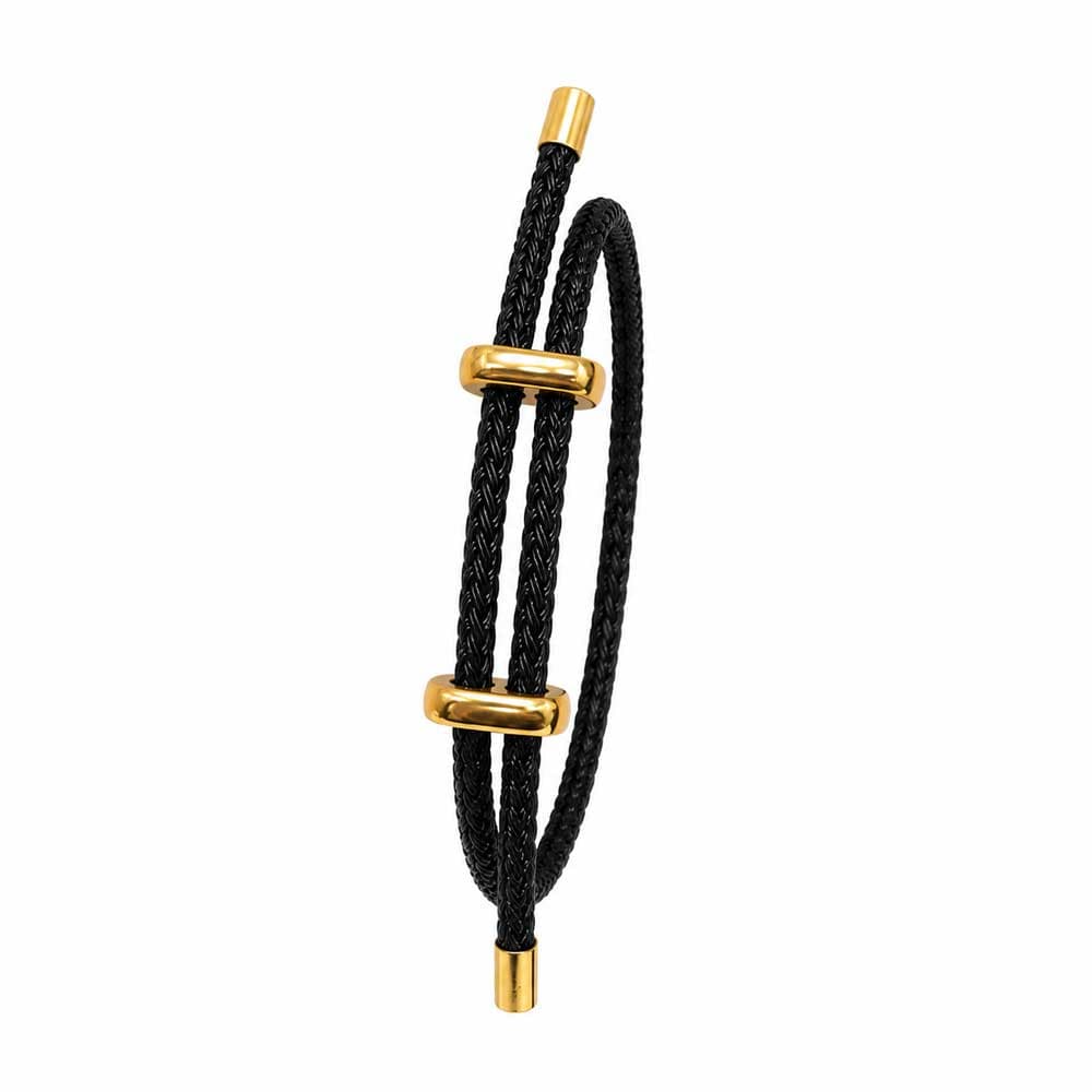 دستبند بافت استیل اسپرت فری سایز مشکی کد DS-WR-003