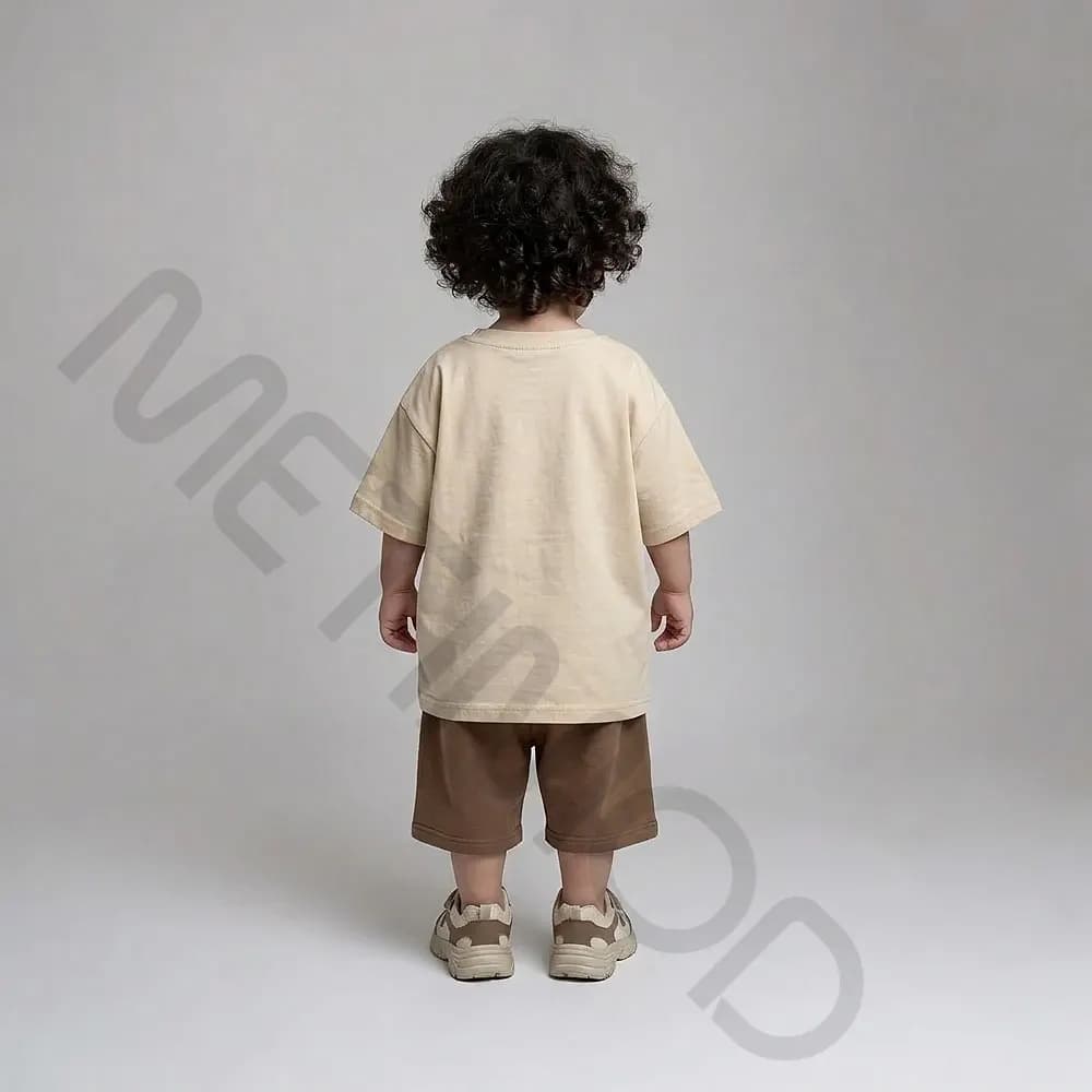ست تیشر شلوارک بچگانه مدل MR کرم قهوه ای سایز 50 — تصویر ۱۱