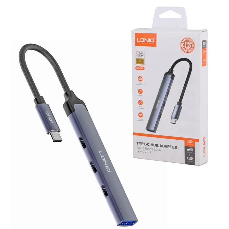 هاب 4 پورت Type-C الدینیو DS-74C — تصویر ۹