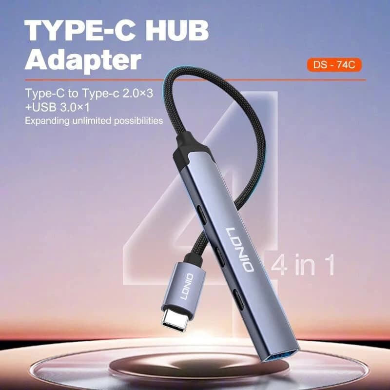 هاب 4 پورت Type-C الدینیو DS-74C — تصویر ۳