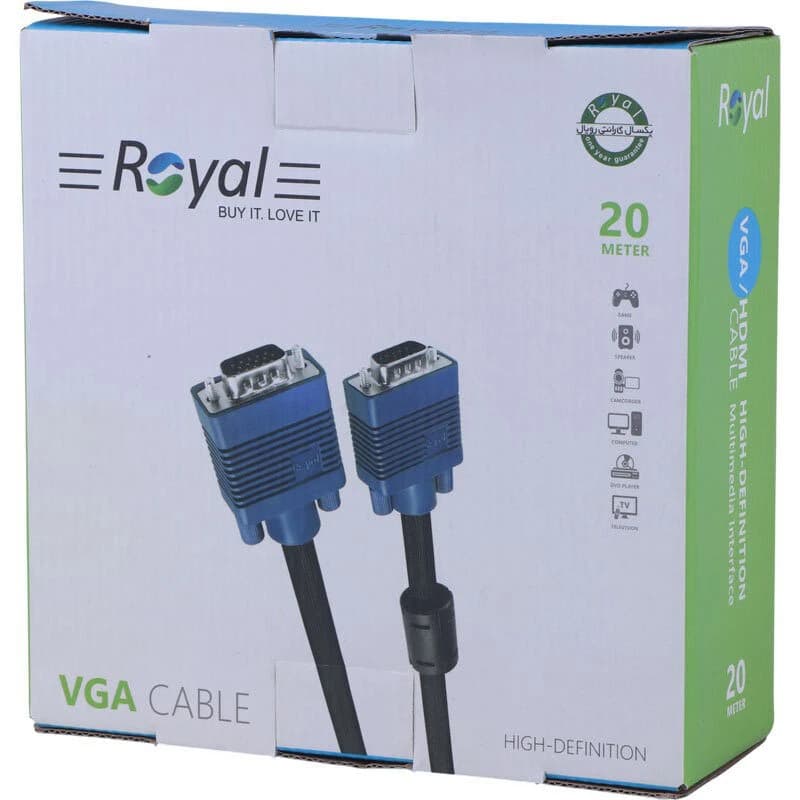 کابل VGA 3+4 رویال Royal طول 20 متر — تصویر ۲