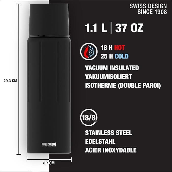 SIGG – بطری آب عایق – Thermo Flask Gemstone IBT Obsidian — تصویر ۲