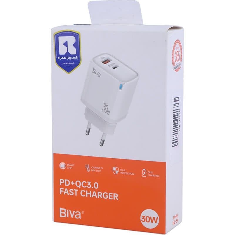 شارژر دیواری 30 وات بیوا HC-54 QC3.0 PD 3A — تصویر ۸