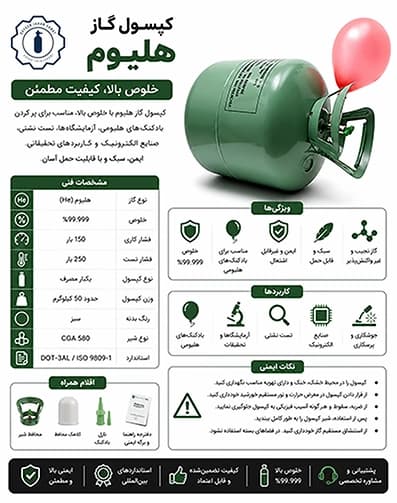 شارژ کپسول هلیوم ۵۰ لیتری مناسبتی — تصویر ۴