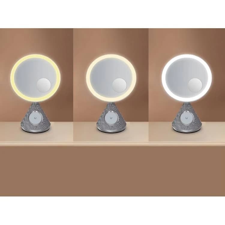 آینه و اسپیکر چندکاره پرودو مدل Porodo LED Makeup Mirror LFST084 — تصویر ۳
