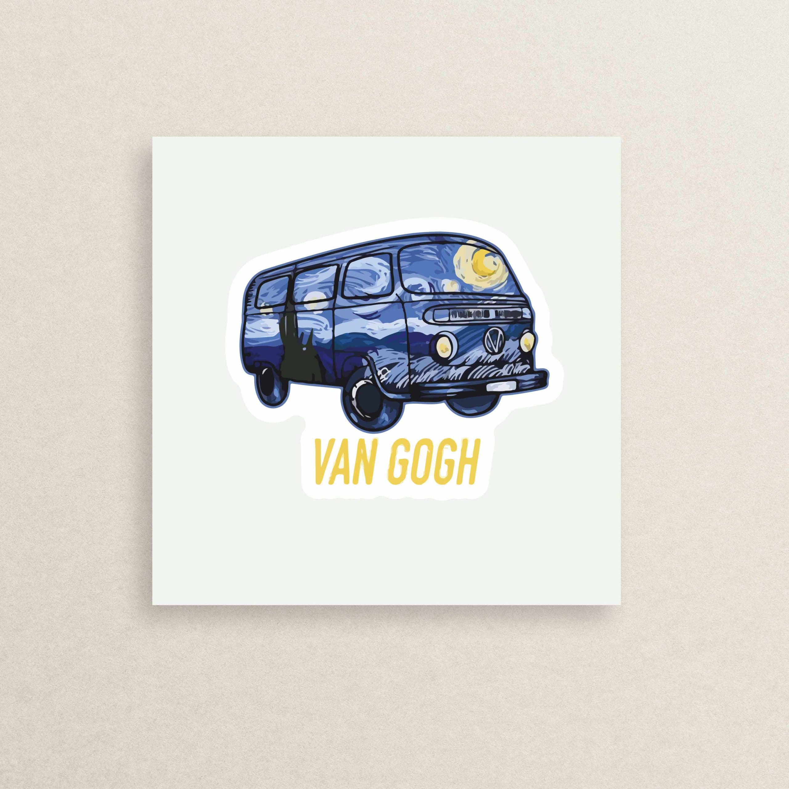 استیکر هنری شب پر ستاره ونگوگ 10 | The Starry Night van Gogh sticker 10 — تصویر ۳