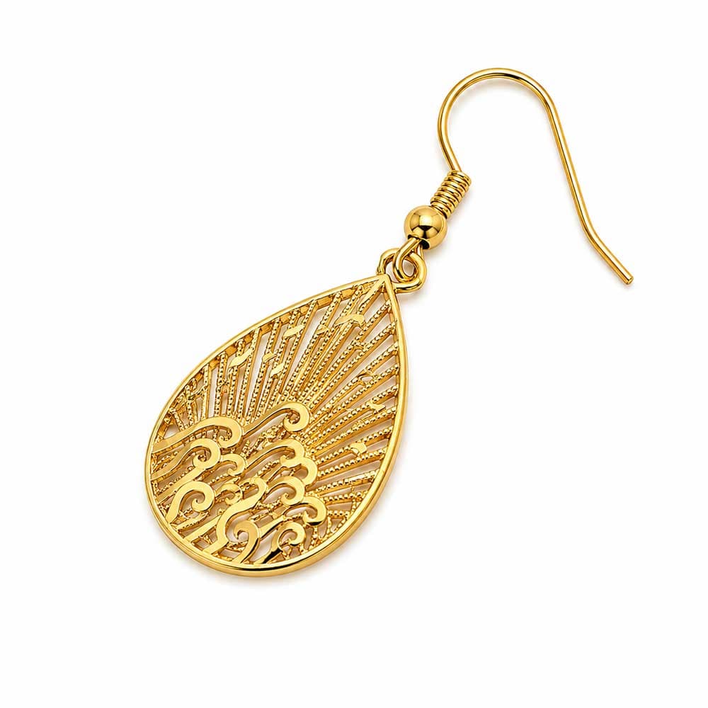 گوشواره آویز طرح طلا مدل اشکی کد TP-ER-001 — تصویر ۸