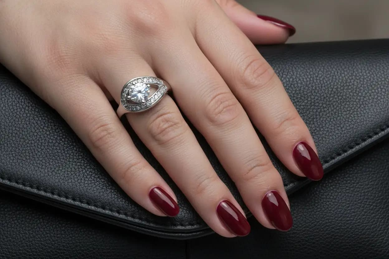 انگشتر نقره 925 زنانه مدل روژان نگین سولیتر و طرح چشم — تصویر ۶