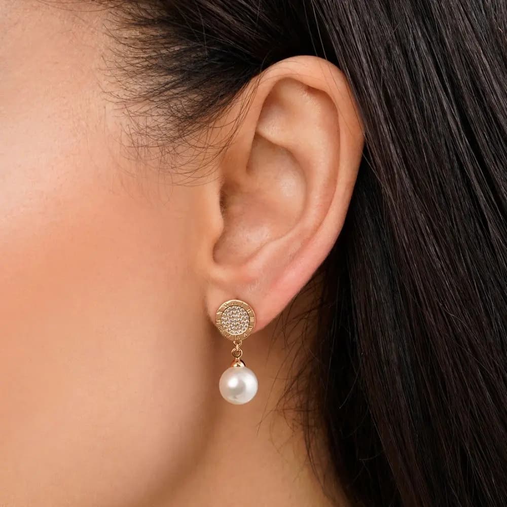 گوشواره ژوپینگ طلایی مرواریدی
