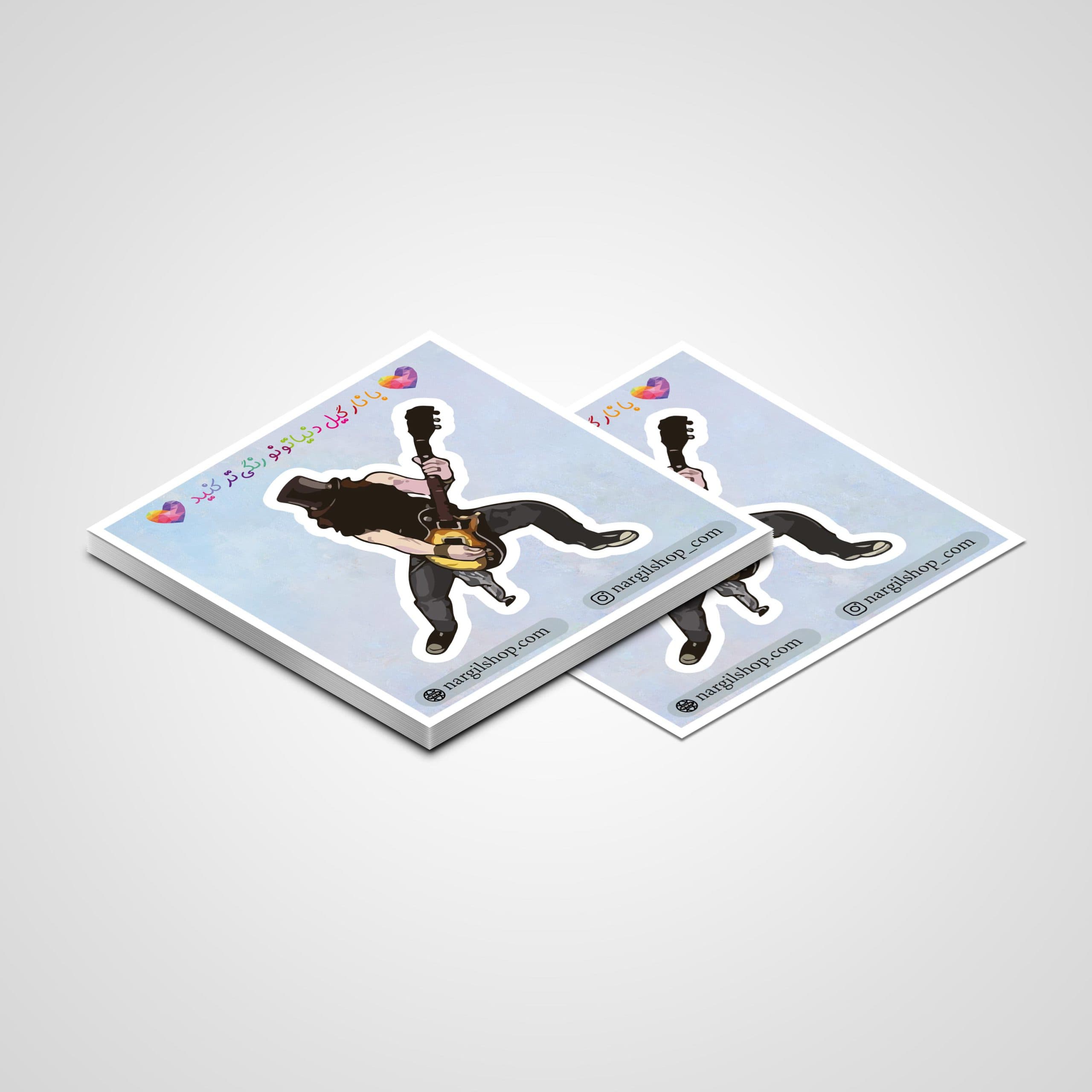 استیکر موسیقی گیتار – راک 12 | Rock music – guitar sticker 12 — تصویر ۴