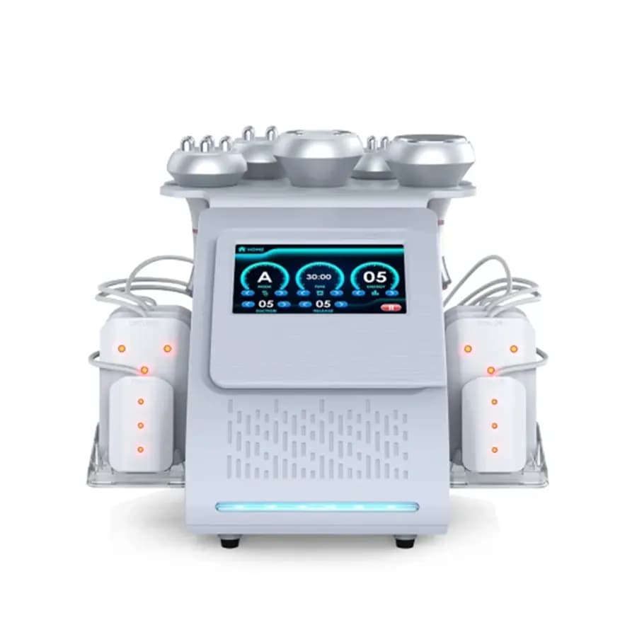 دستگاه لاغری آر اف ۶ کاره کویتیشن نیوفیس ۸ عدد پد لیپوفیز RF CAVITATION
