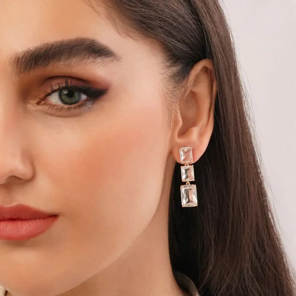 گوشواره کریستالی سه لاین ژوپینگ — تصویر ۲