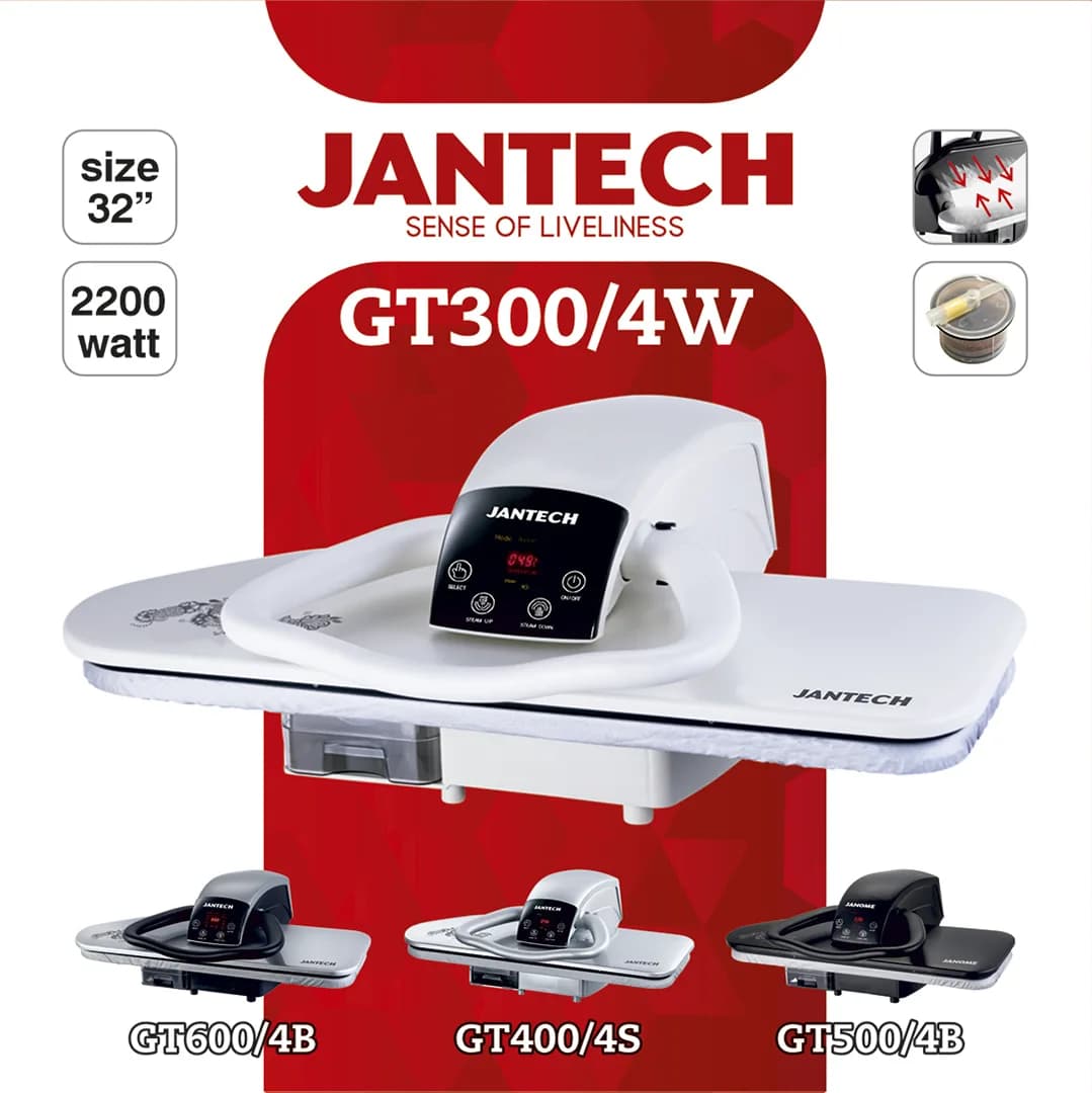 اتو پرس اتومات بخار دو طرفه ۳۲ اینچ نمایشگر دیجیتال جانتک مدل GT300 — تصویر ۲