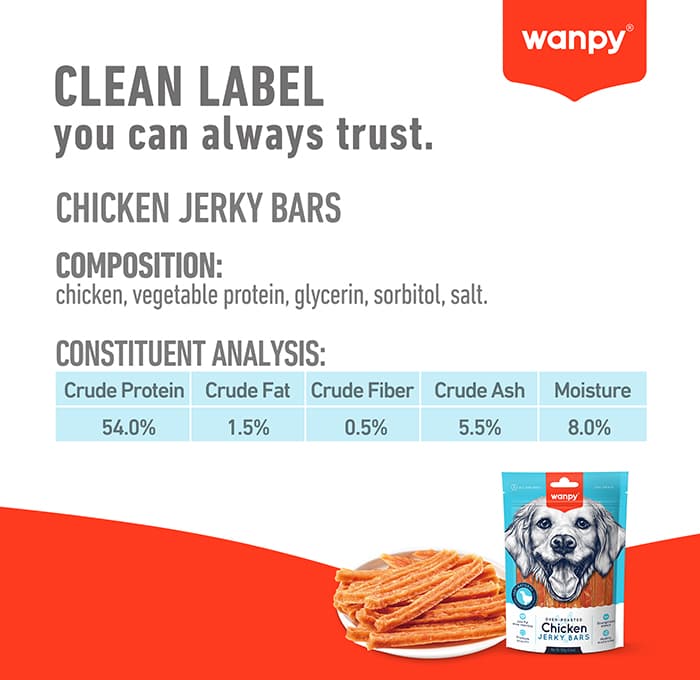 تشویقی نواری سگ ونپی مدل جرکی بارز Chicken Jerky Bars وزن 100 گرم — تصویر ۴