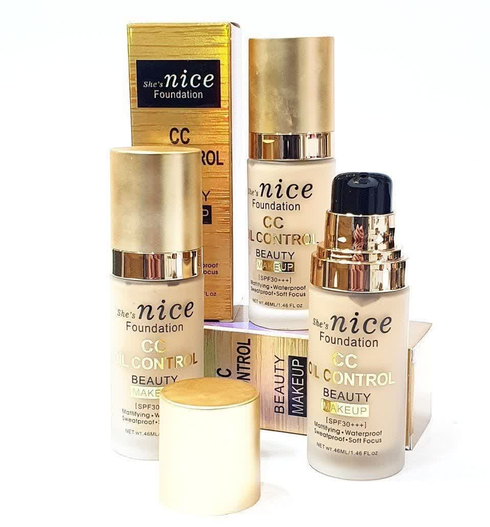 کرم پودر ضد آب حرفه ای شیشه ای در سه رنگ برند نایس NICE — تصویر ۶