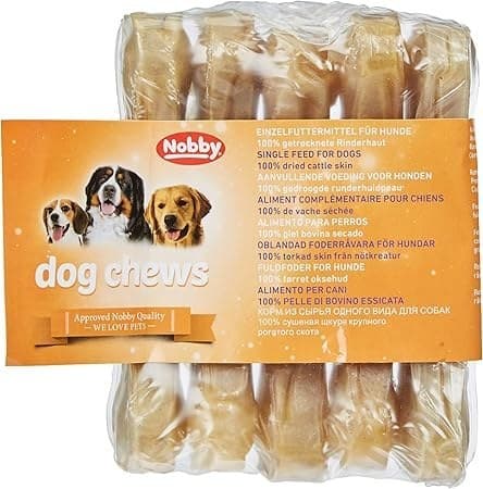 تشویقی استخوانی سگ نوبی با طعم گوساله Nobby Dog chews 8cm بسته 5 عددی — تصویر ۵