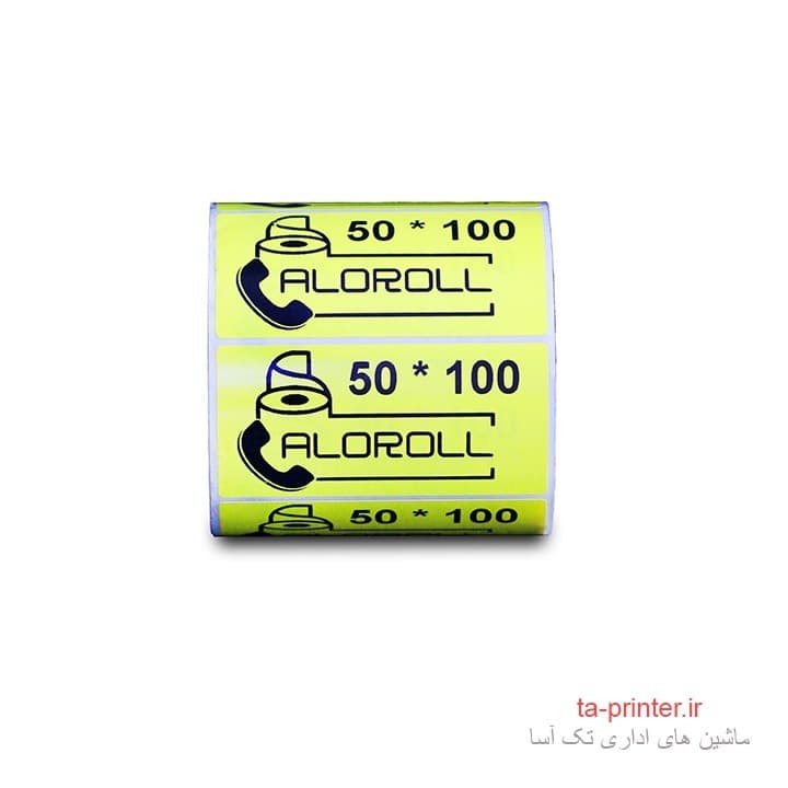 لیبل کاغذی paper label تک ردیف زرد ۱۰۰×۵۰ — تصویر ۳