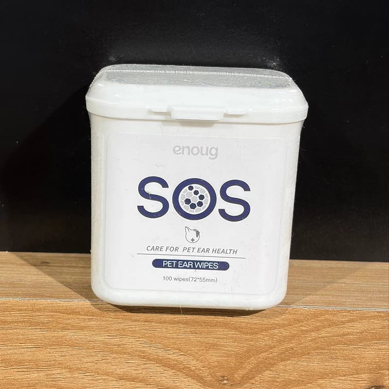 دستمال مرطوب گوش سگ Enoug مدل SOS بسته 100 عددی