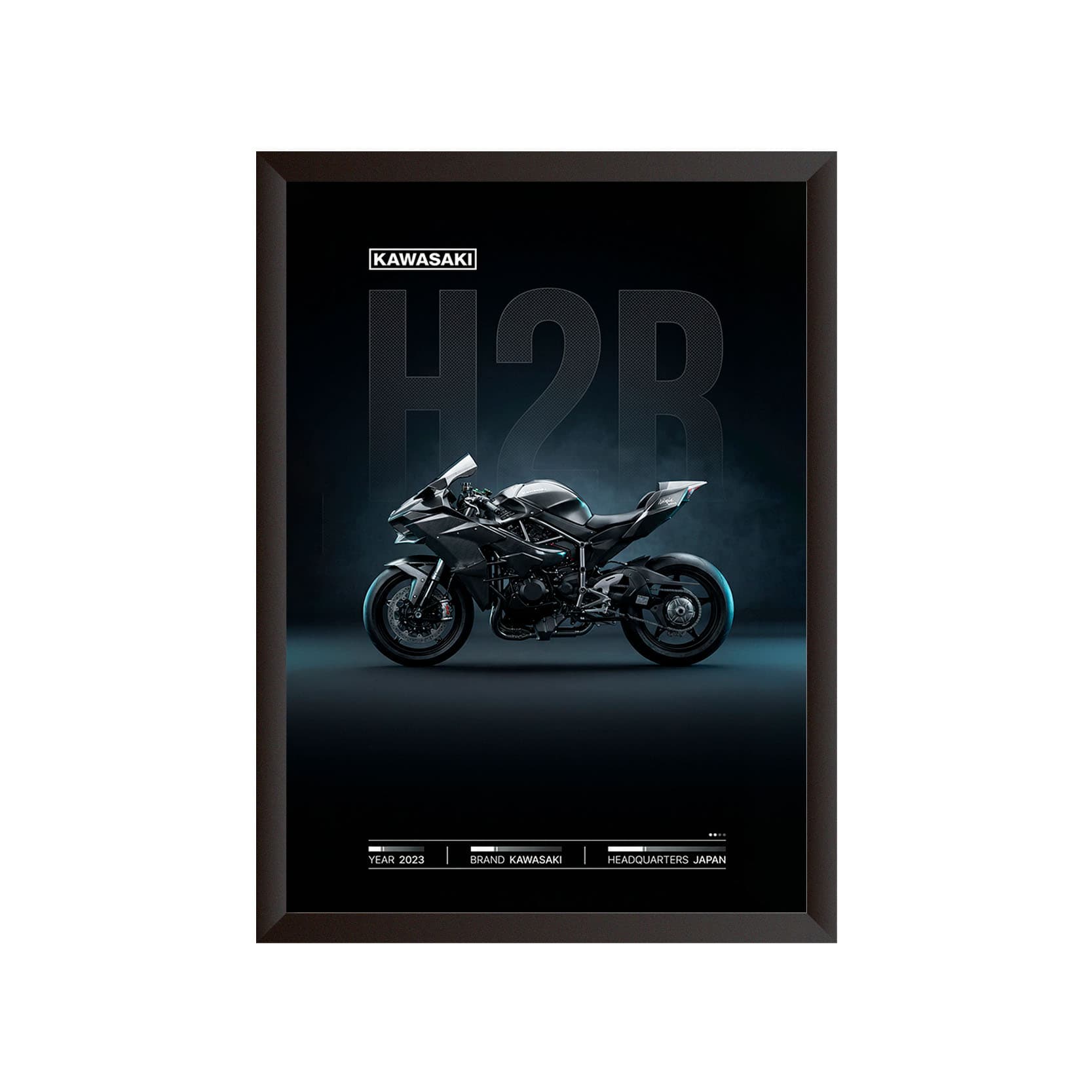 قاب عکس Kawasaki Ninja H2R (طرح g1) — تصویر ۳