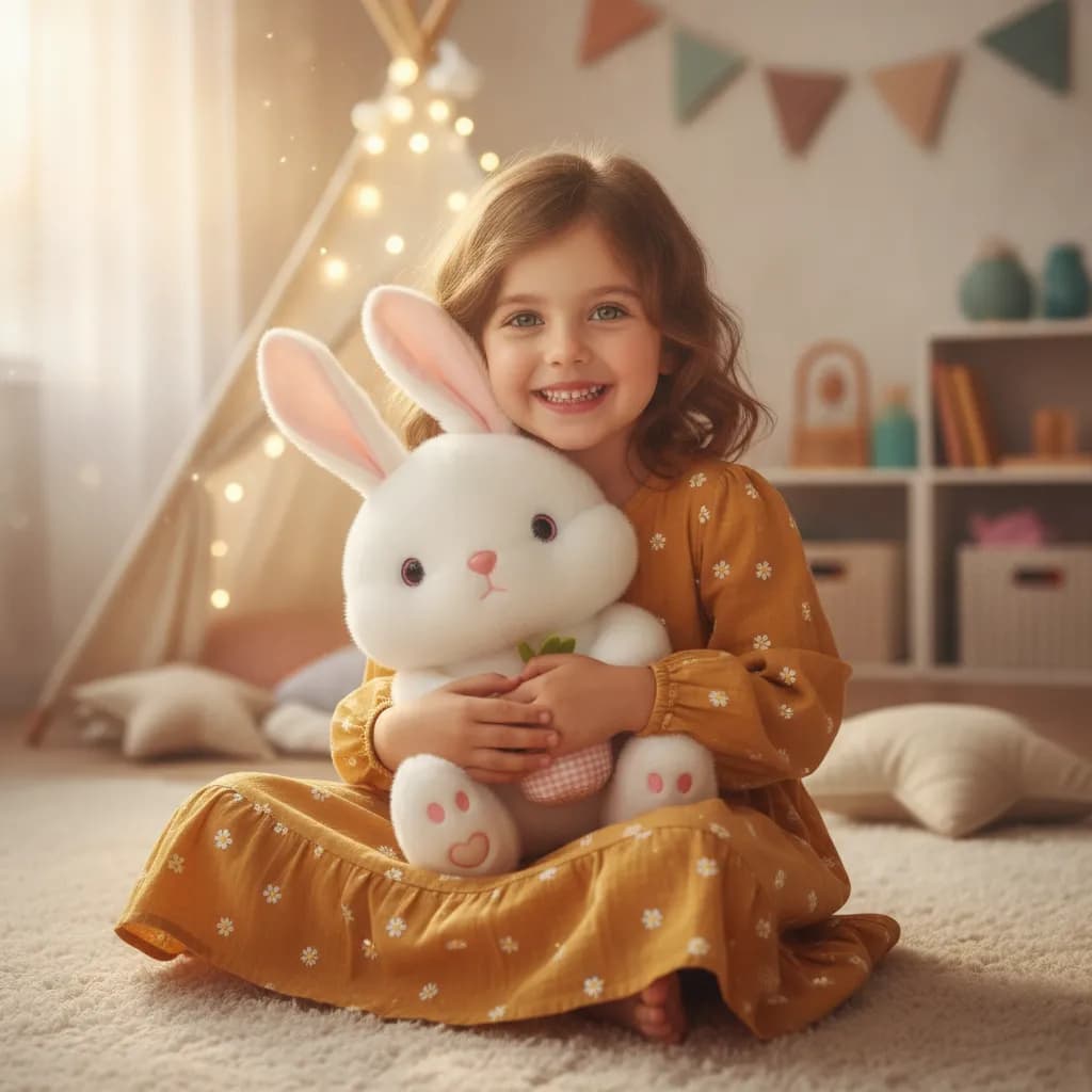عروسک پولیشی خرگوش با هویج و توت فرنگی — تصویر ۳