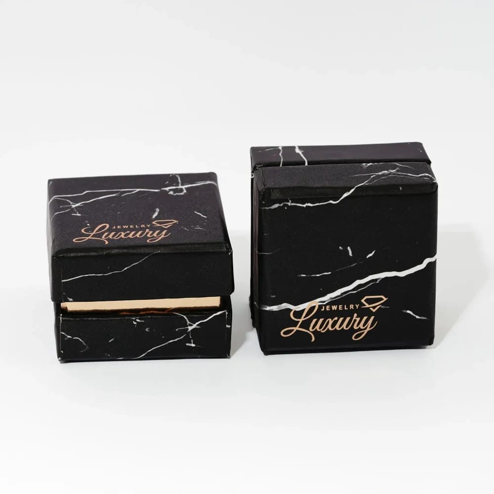 جعبه هارد باکس انگشتری طرح سنگ مشکی (بسته24عددی)