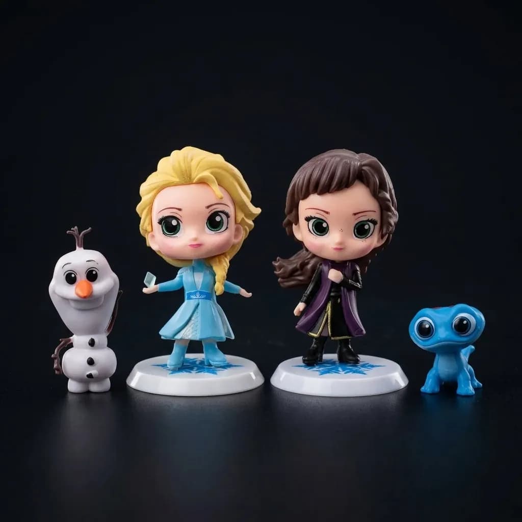 مجموعه فیگور Frozen 2 دیزنی السا، آنا و اولاف با پایه برفی — تصویر ۴
