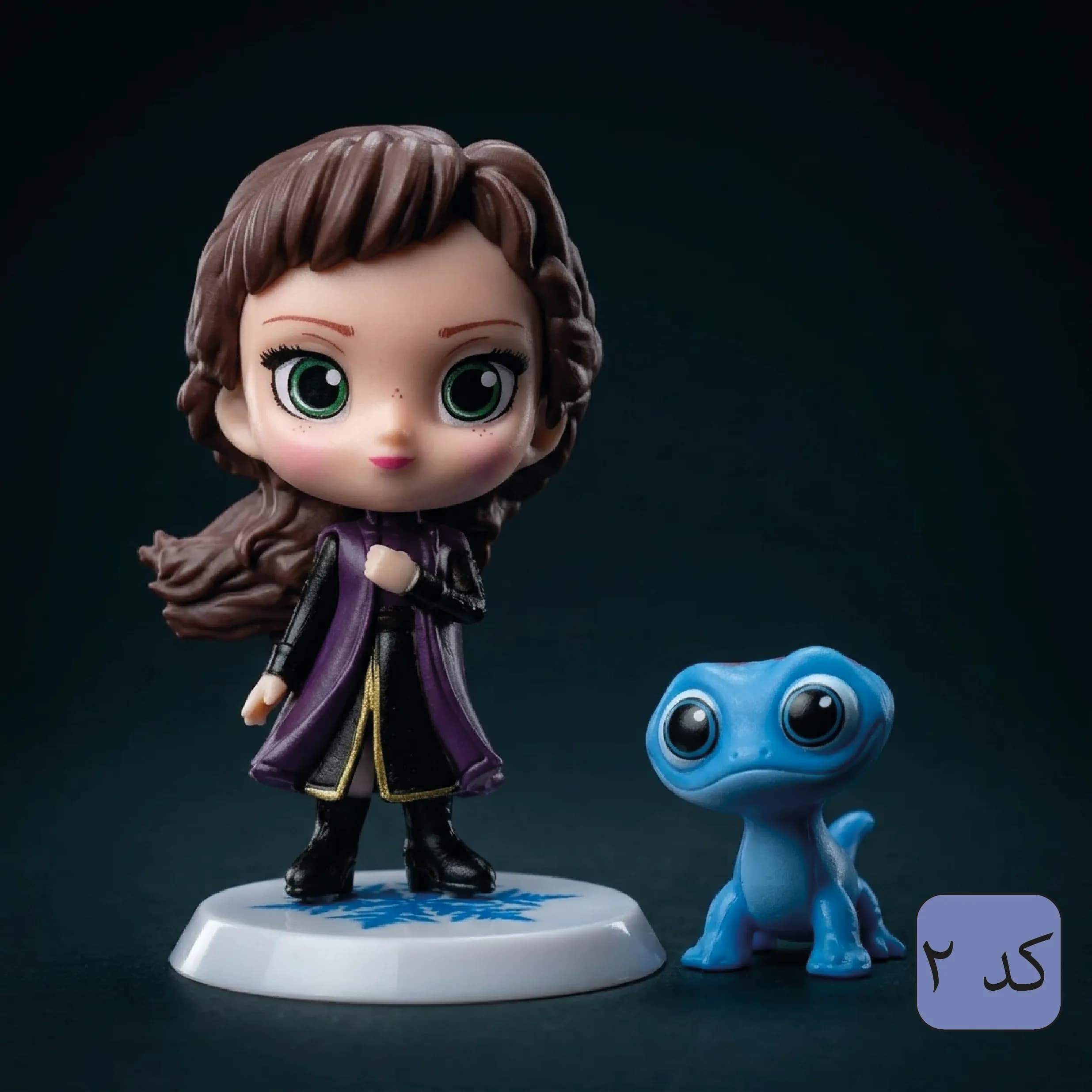 مجموعه فیگور Frozen 2 دیزنی السا، آنا و اولاف با پایه برفی — تصویر ۲