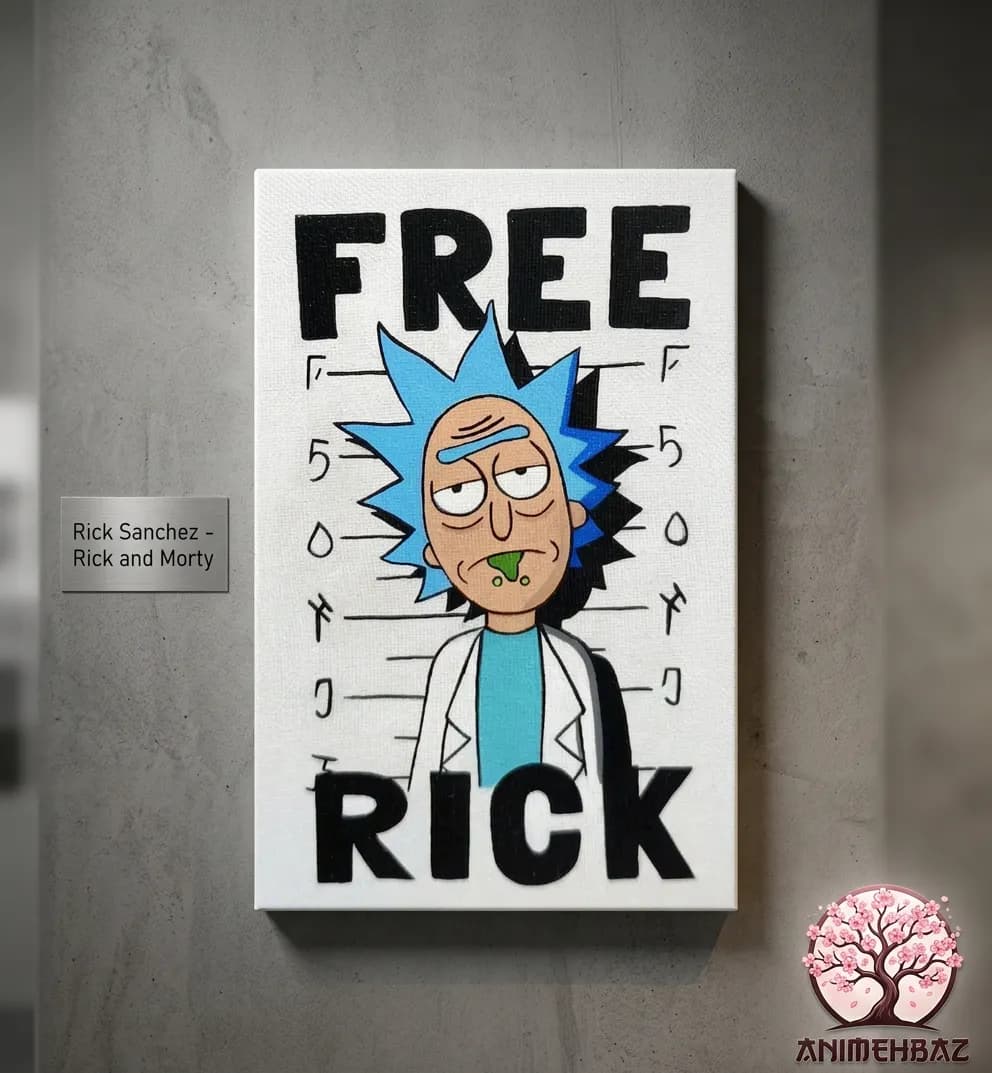 تابلو بوم ریک سانچز Rick and Morty طرح Free Rick — تصویر ۴