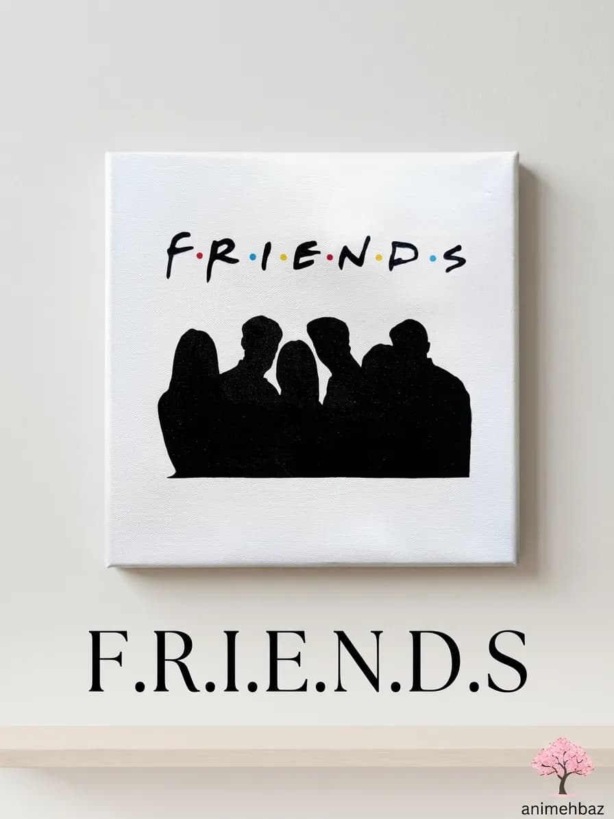 تابلو بوم سریال Friends طرح سیلوئت شخصیت‌ها