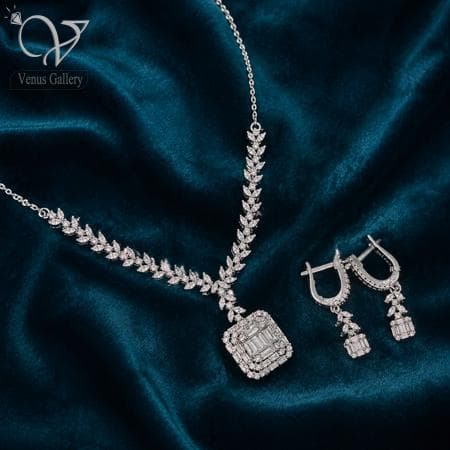نیم ست نقره جواهری کد 19306 — تصویر ۱۱