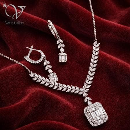 نیم ست نقره جواهری کد 19306 — تصویر ۹