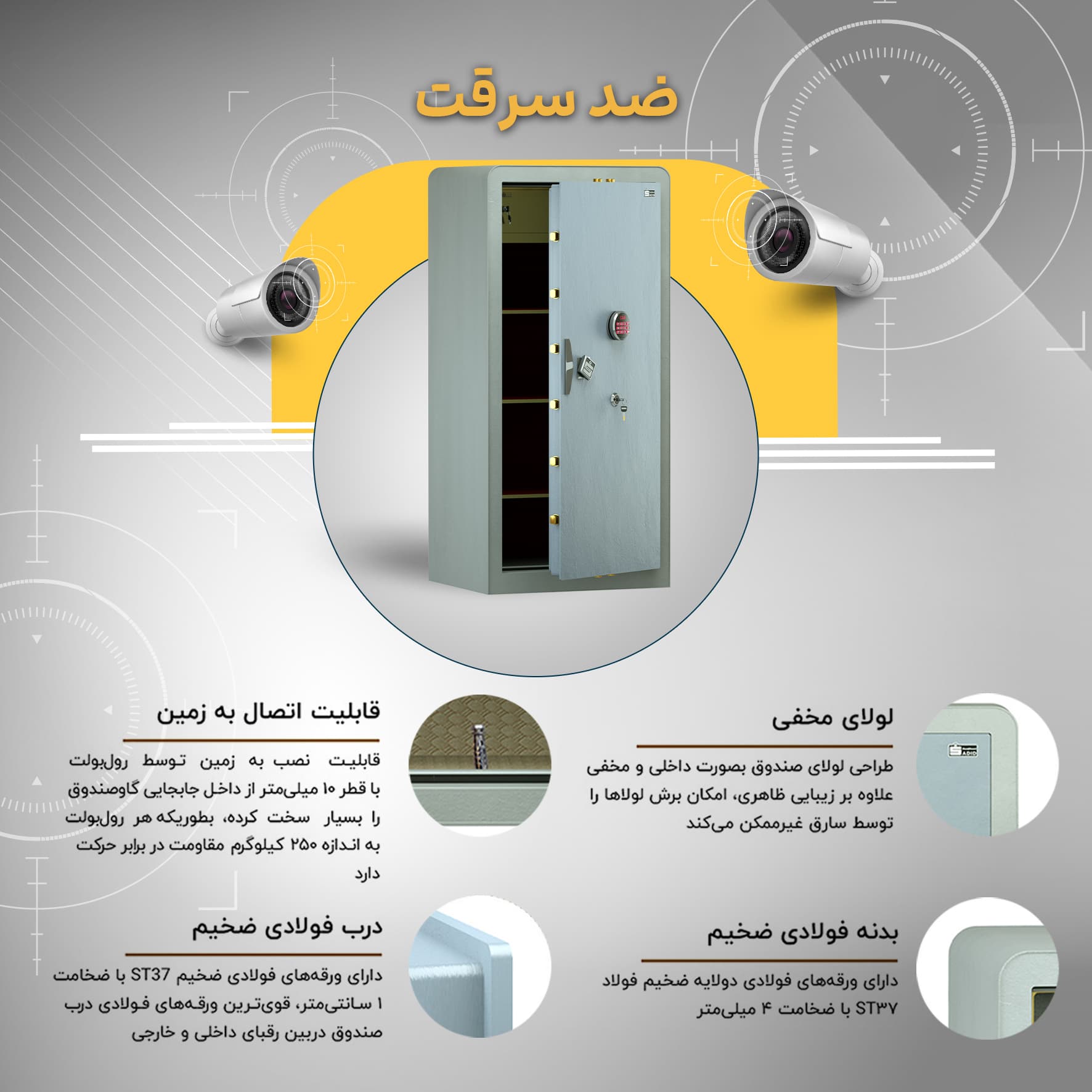 گاوصندوق 1000 مدل Pro Max سدید با قفل PRO — تصویر ۷