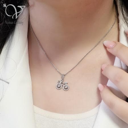 گردنبند نقره زنانه مدل دوچرخه کد 13788 — تصویر ۸