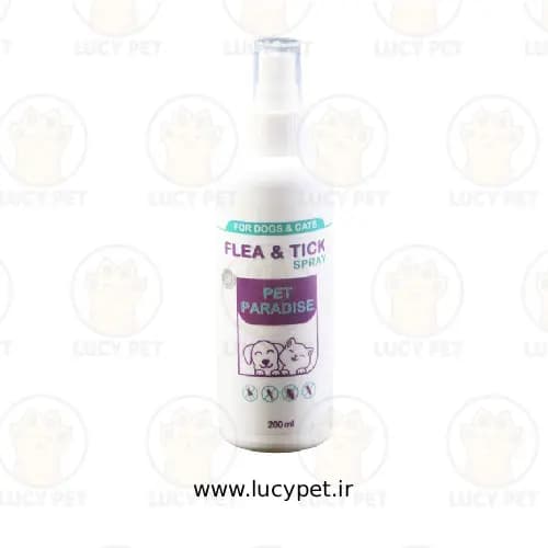 اسپری ضد کک و کنه سگ و گربه پت پارادایس مدل Flea And Tick حجم 200 میلی لیتر