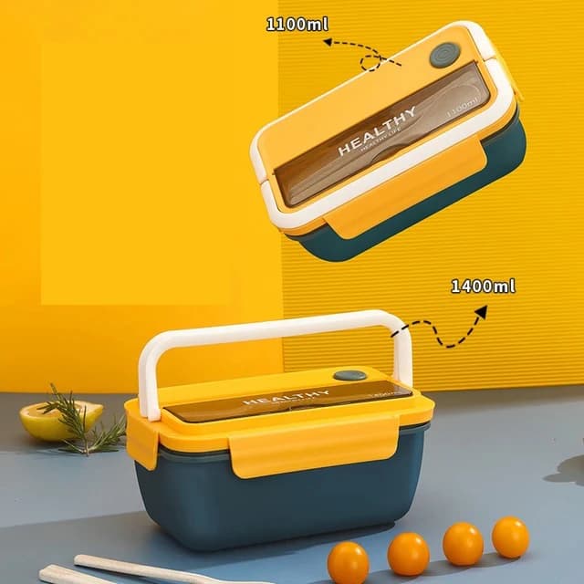 ظرف غذا مدل Healthy ظرفیت 1100 میلی لیتر | لانچ باکس درب قفل‌دار