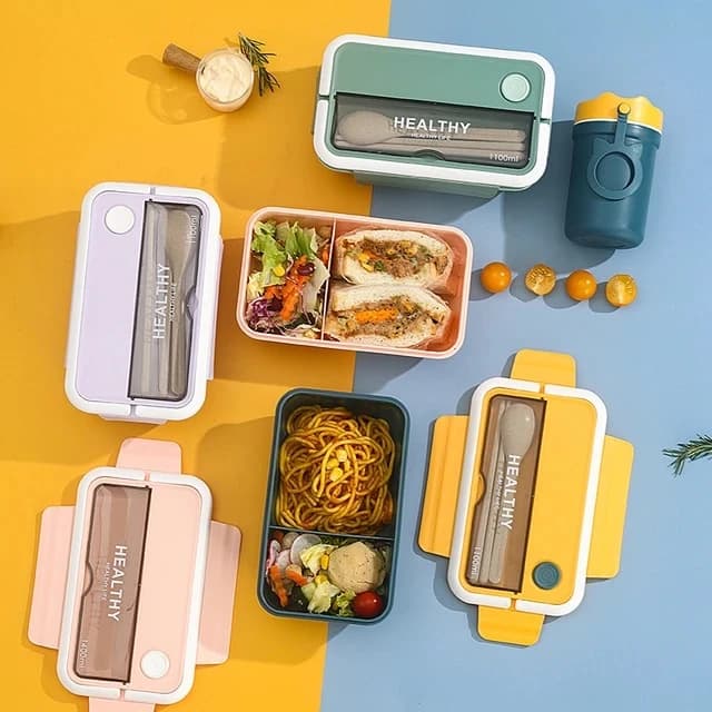 ظرف غذا مدل Healthy ظرفیت 1100 میلی لیتر | لانچ باکس درب قفل‌دار — تصویر ۵