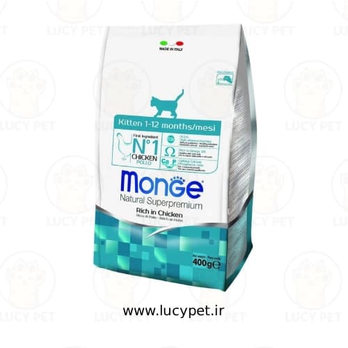 غذای خشک بچه گربه مونژه طعم مرغ 400 گرم