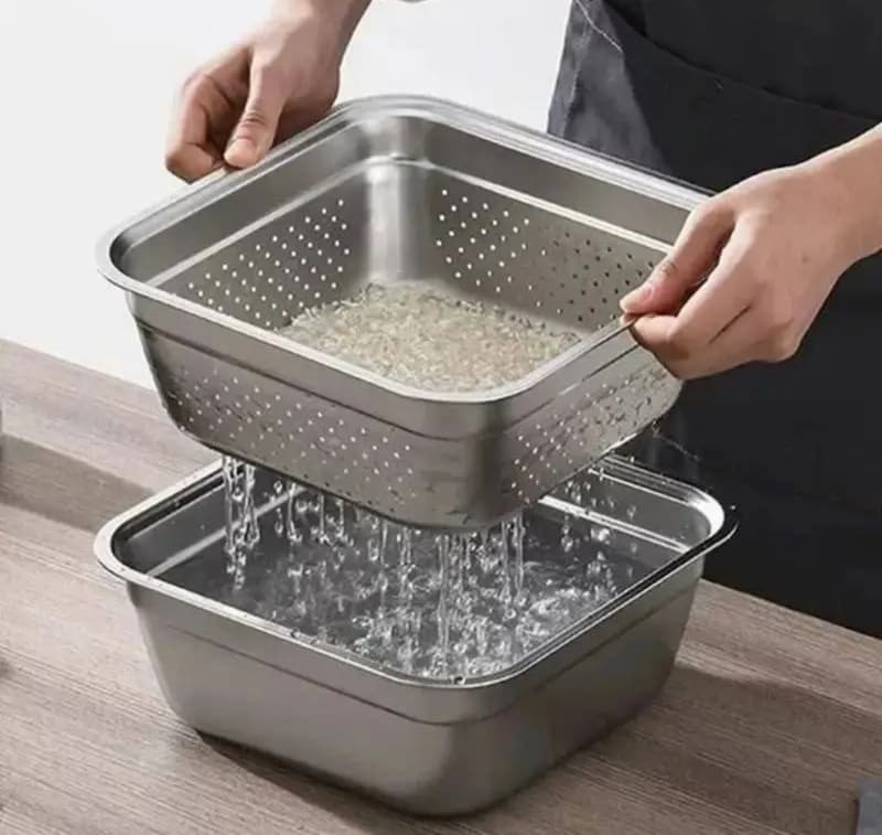 ست آبکش و لگن استیل یونیک سایز 30 کد 2105 — تصویر ۸