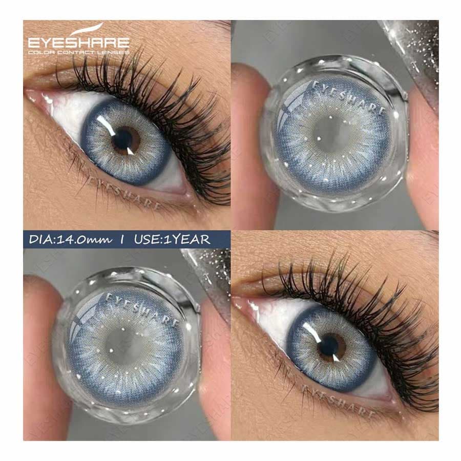 لنز رنگی آی شیر آبی خاکستری دوردار سن بلو — تصویر ۴
