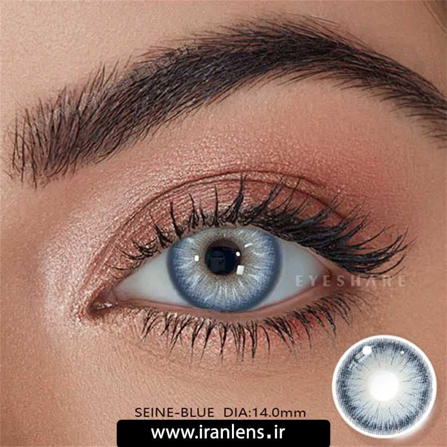 لنز رنگی آی شیر آبی خاکستری دوردار سن بلو — تصویر ۶