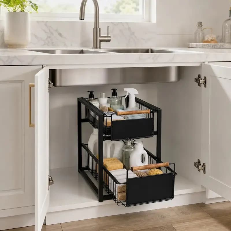 نظم دهنده 2 طبقه کشویی کابینت سناتور کد 2098 — تصویر ۶