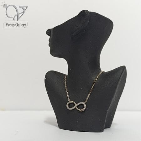 گردنبند نقره زنانه مدل بی نهایت و لاو طرح طلا کد 9249 — تصویر ۲
