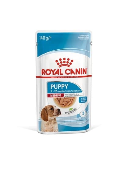پوچ توله سگ مدیوم پاپی رویال کنین وزن 140 گرم | Medium Puppy Pouches