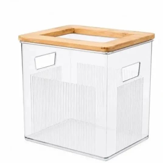 سطل کاغذ اکرولیک با رویه چوبی لیمون کد 2501 — تصویر ۸